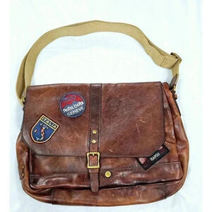 Patricia Nash Men's Leather Patch Messenger Bag Travelers